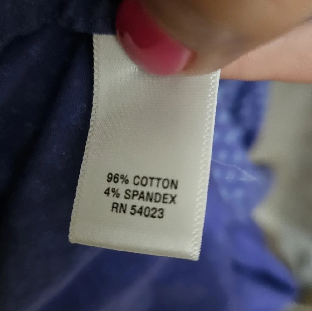 BANANA REPUBLIC Short Sleeve Cotton Stretch Button Up Shirt. Blue/purple. Size L
